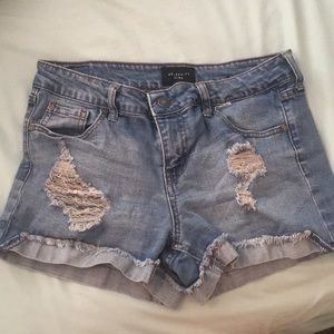 Jean shorts.